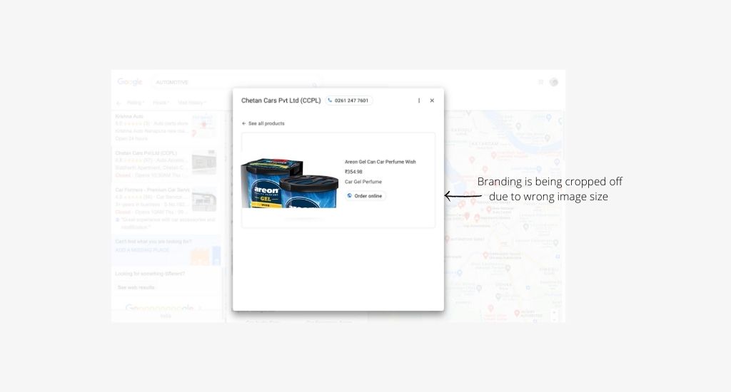 Inappropriate google my business post image size