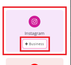 Click on the business button to start add account via Recurpost.