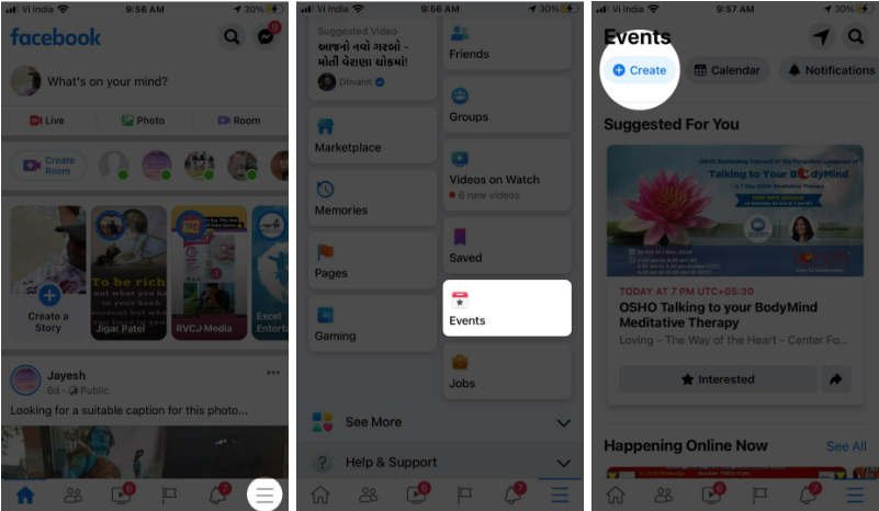 How to create an event on Facebook using iPhone