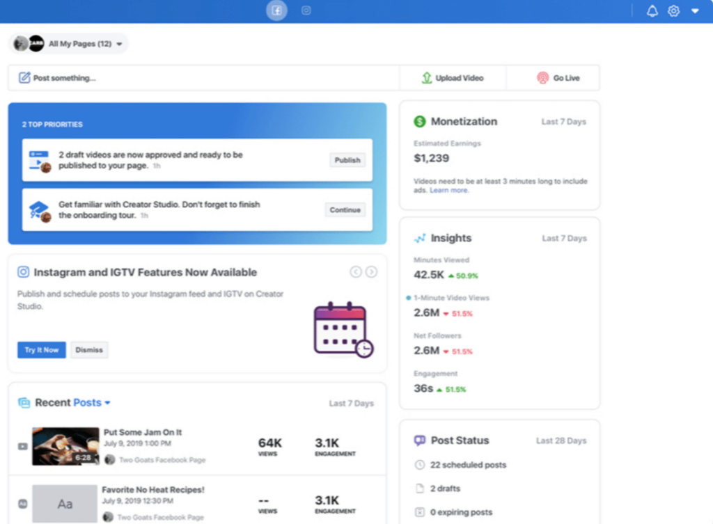 facebook creator studio
