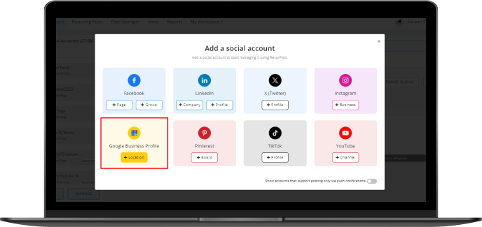 Connect GBP Account to RecurPost Connect GBP Account to RecurPost
