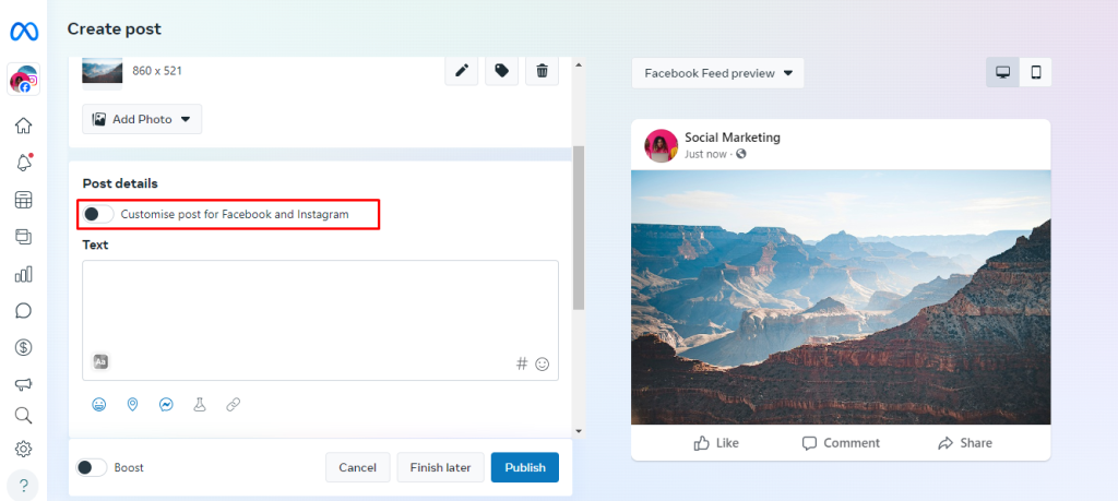 Customize for each platform
