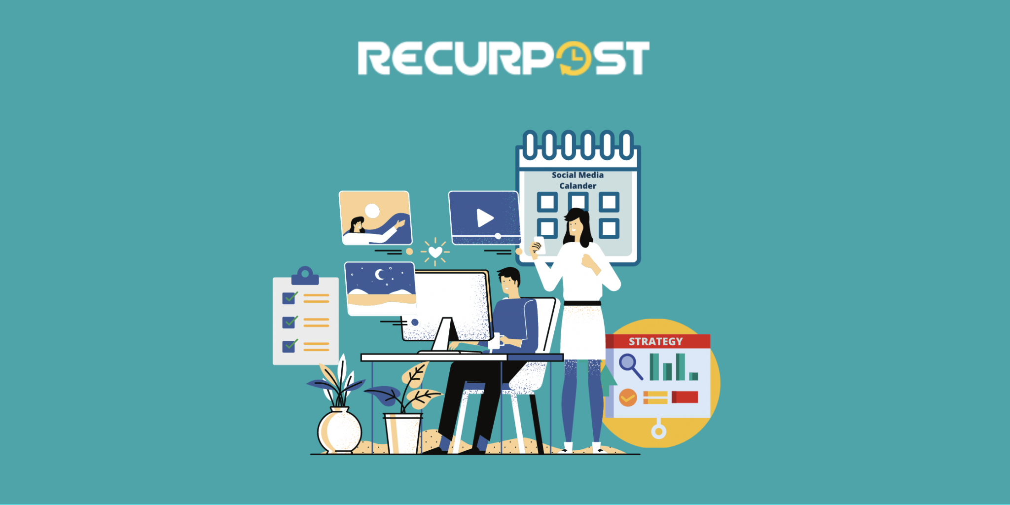 social media calendar by recurpost as best social media scheduling tool